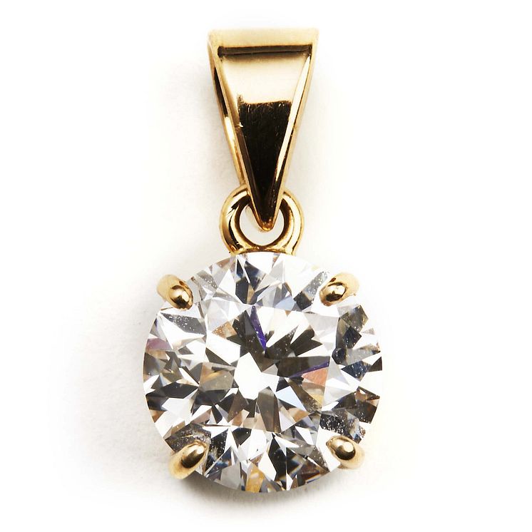 A diamond pendant set with a brilliant-cut diamond