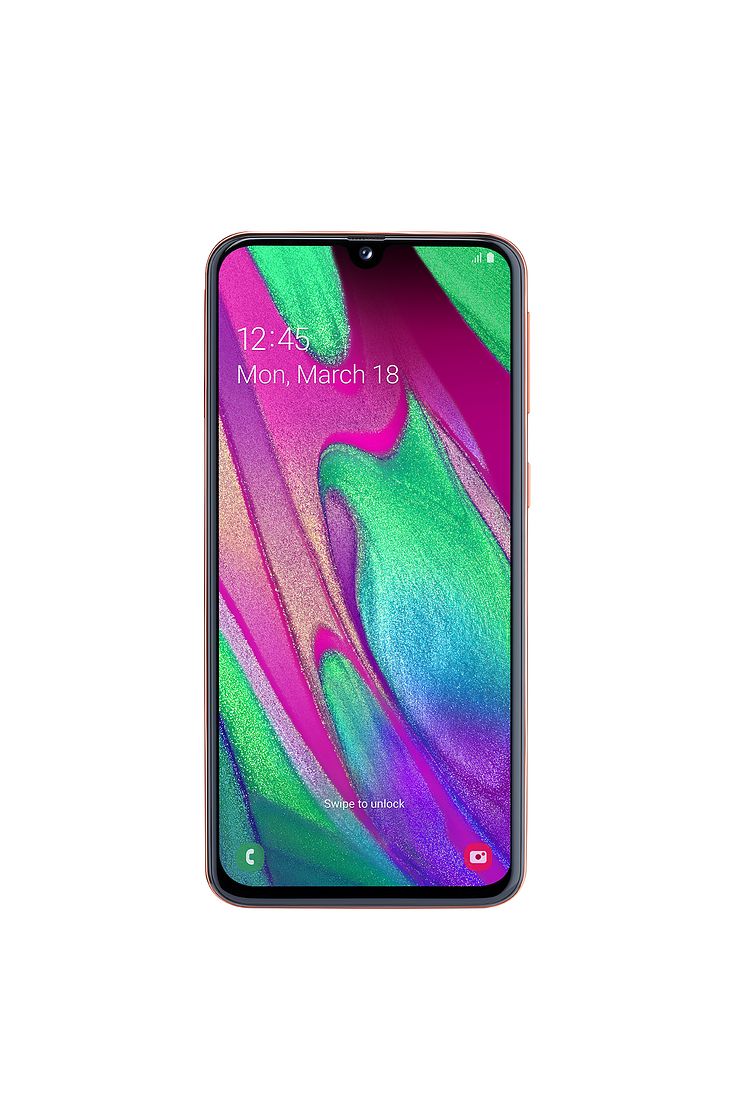 Galaxy A40_coral_front