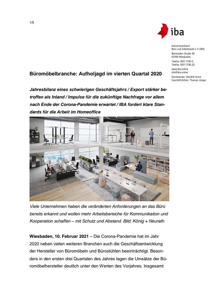 Büromöbelbranche: Aufholjagd im vierten Quartal 2020