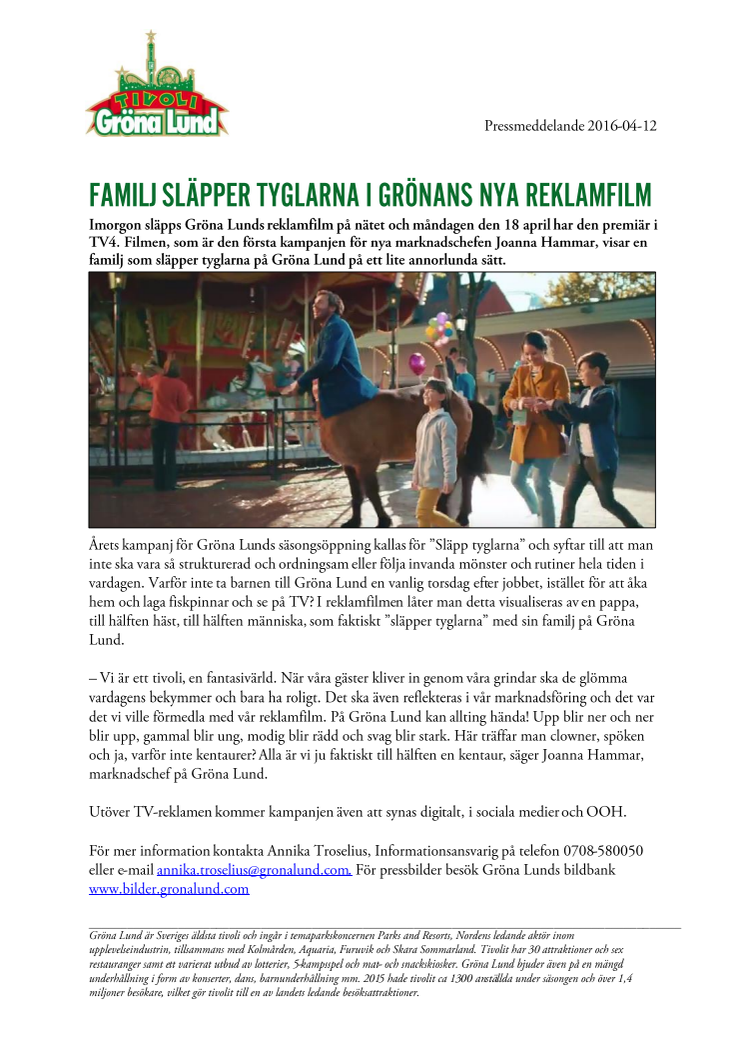 Familj släpper tyglarna i Grönans nya reklamfilm