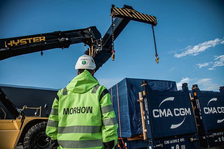 First container delivery port of Arendal 23.10.23