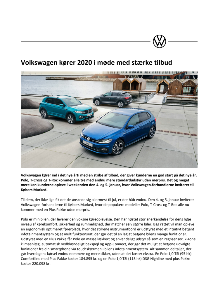 Volkswagen kører ind i 2020 med stærke tilbud