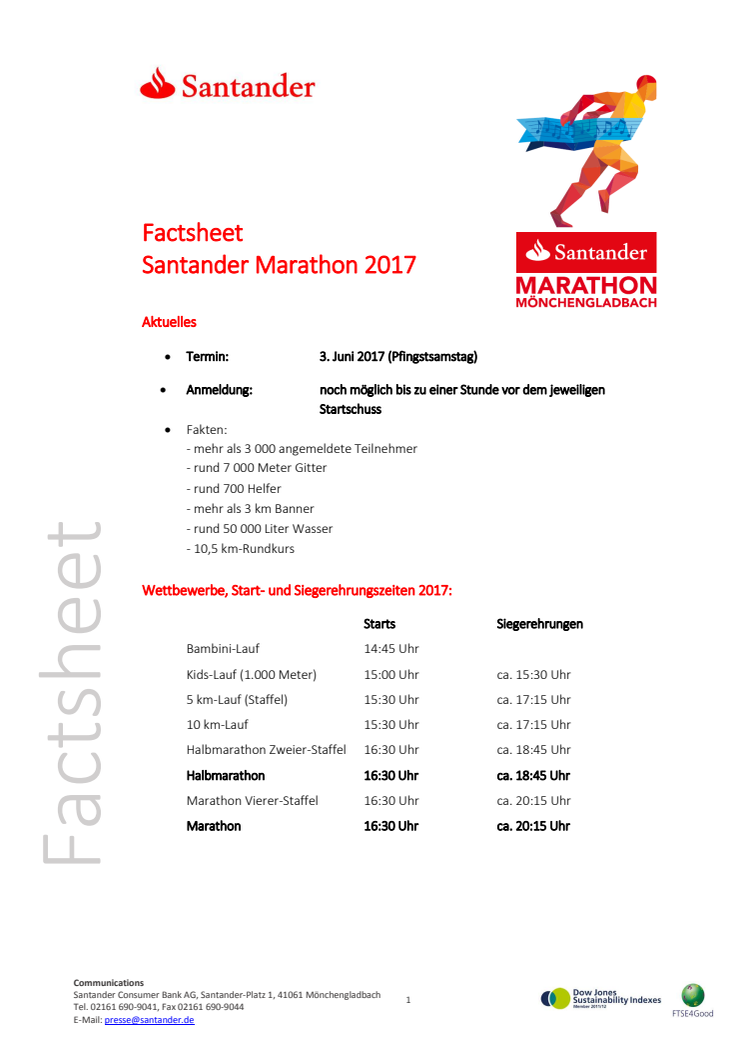 Factsheet Santander Marathon 2017