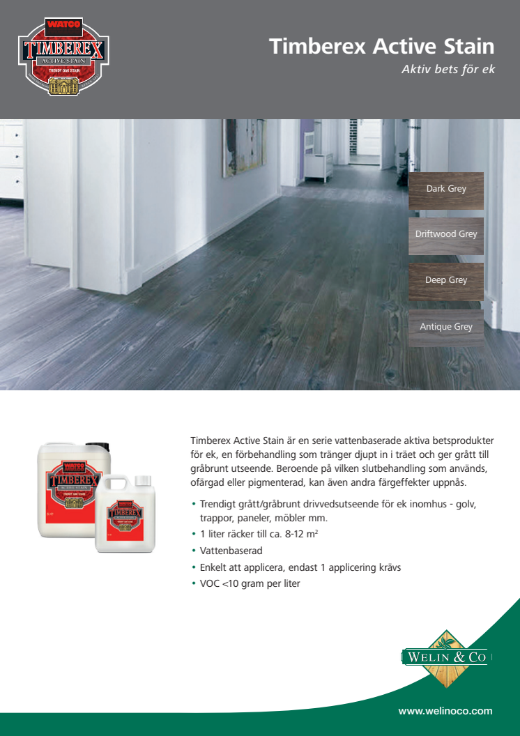 Timberex Active Stain produktblad