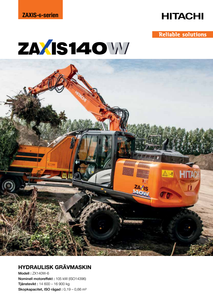 broschyr hjulgrävare ZX140W-6