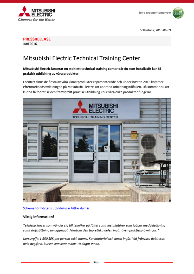 Mitsubishi Electric Technical Training Center