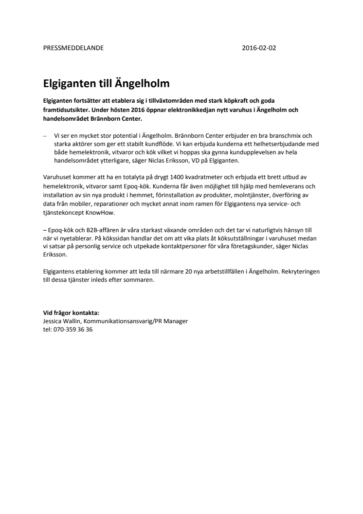 Elgiganten till Ängelholm