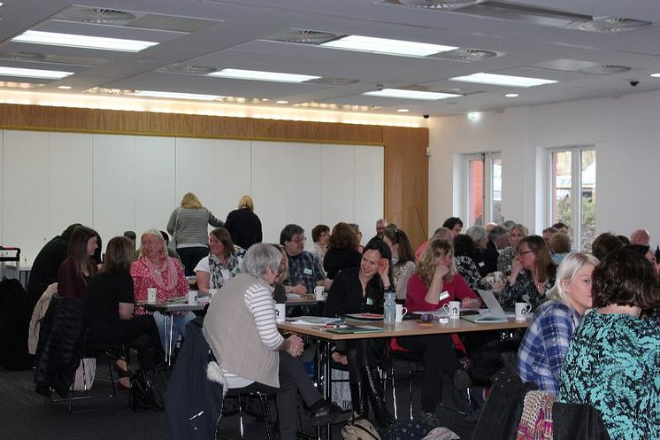 A busy room at Grounds to Grow in Saracen House