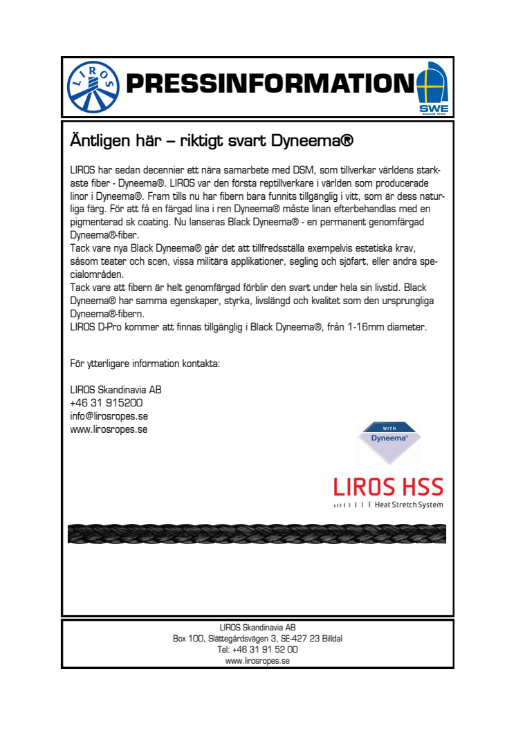 Äntligen här – riktigt svart Dyneema®