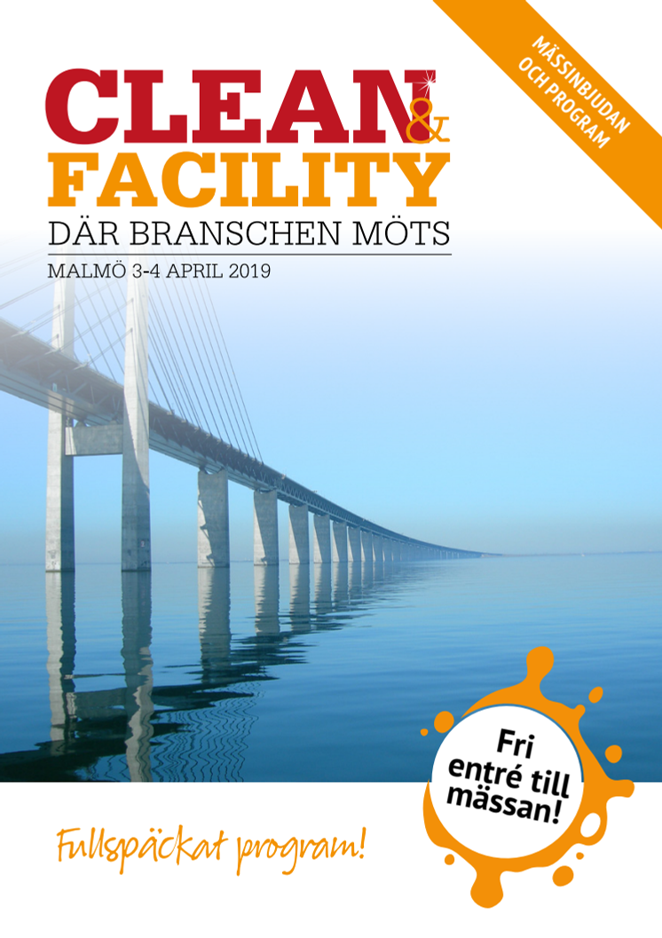 Branschmässan Clean & Facility tillbaka i Malmö 3-4 april