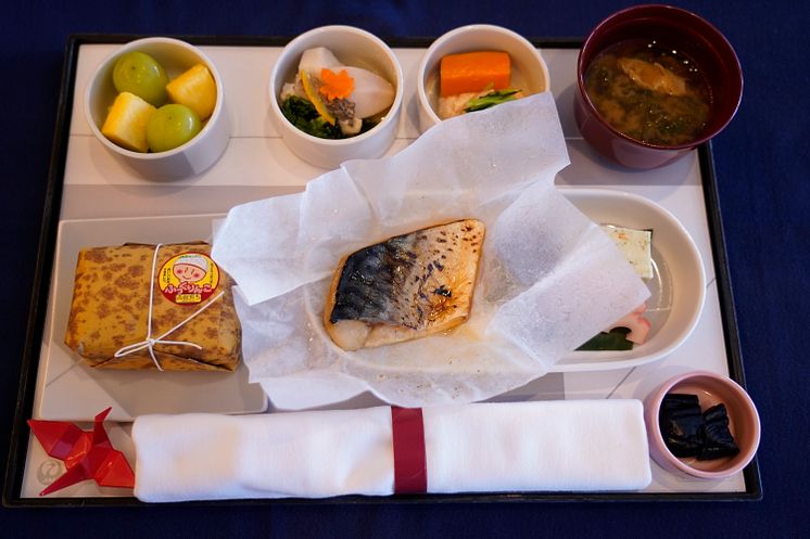 Meny med "Saba nouveau" på Japan airlines