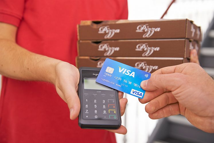 Kontaktloses Bezahlen mit Visa über mPOS - Pizzalieferservice