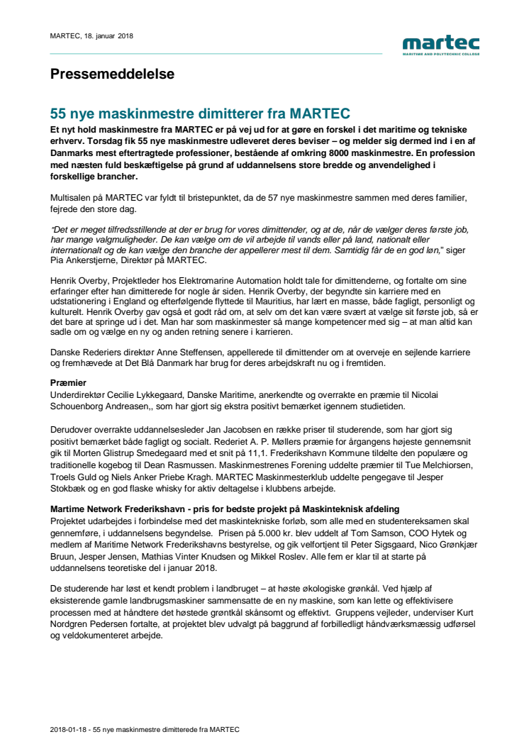 55 nye maskinmestre dimitterede fra MARTEC