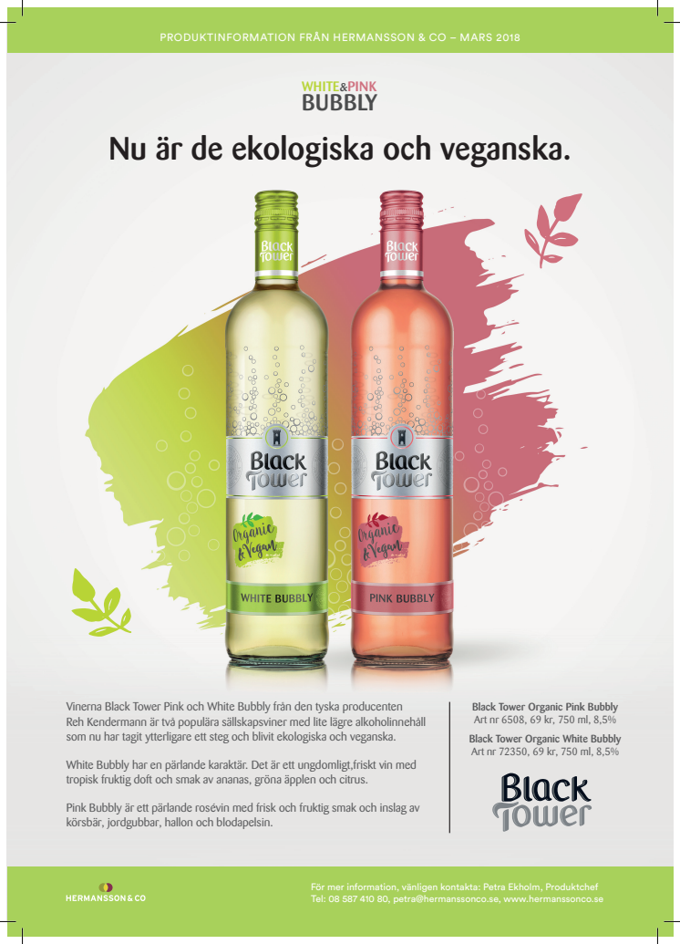 Nu blir Pink bubbly och White bubbly ekologiskt och veganskt!