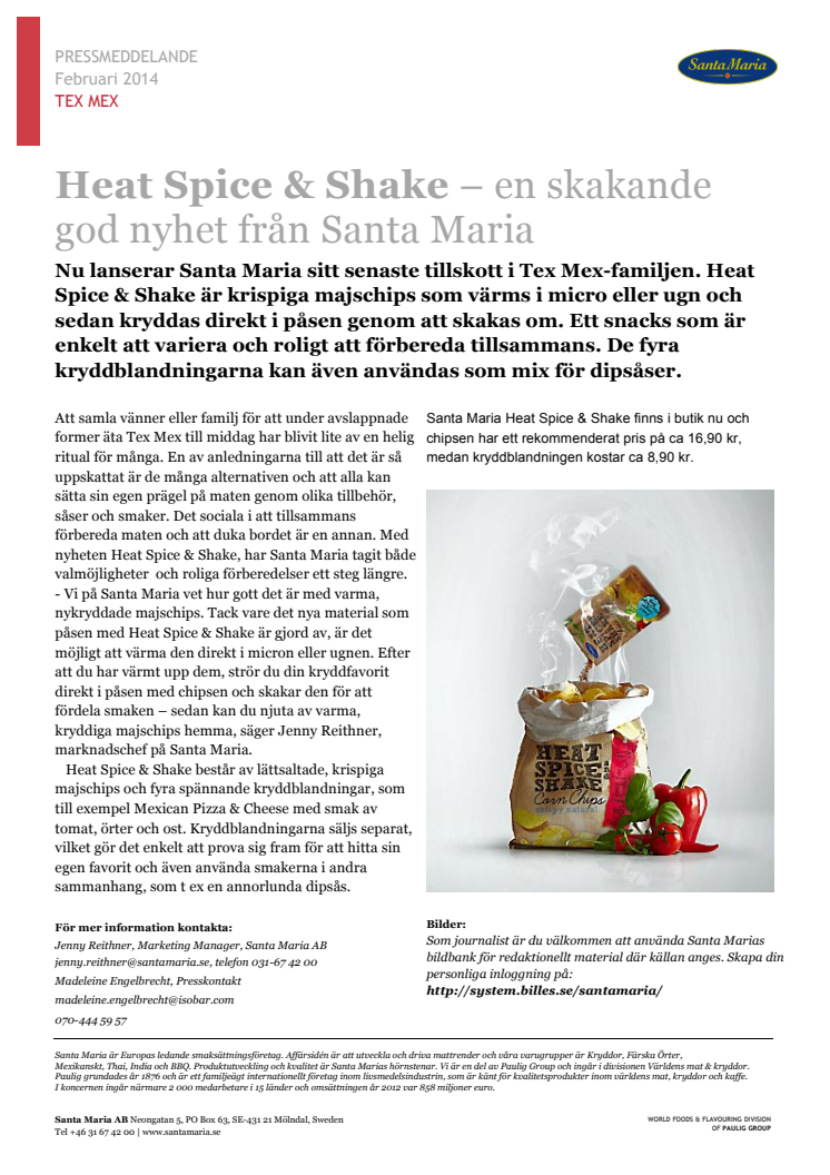 Heat Spice & Shake – en skakande god nyhet från Santa Maria