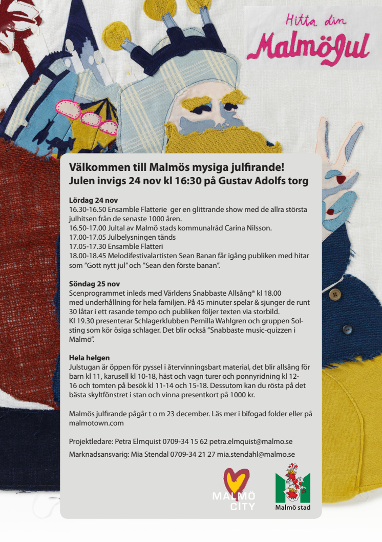 Festlig invigning av julfirandet i Malmö 24 nov
