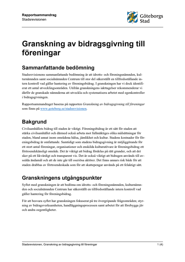 Rapportsammandrag – Granskning av bidragsgivning till föreningar (2022-08-30).pdf