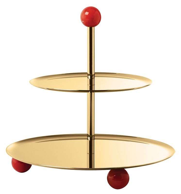 SBT_Penelope_Etagere_2_tiers_22_cm_PVD_Gold_Carnelian_Red
