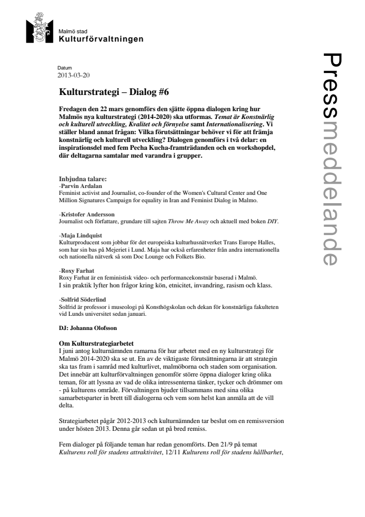 Kulturstrategi – Dialog #6