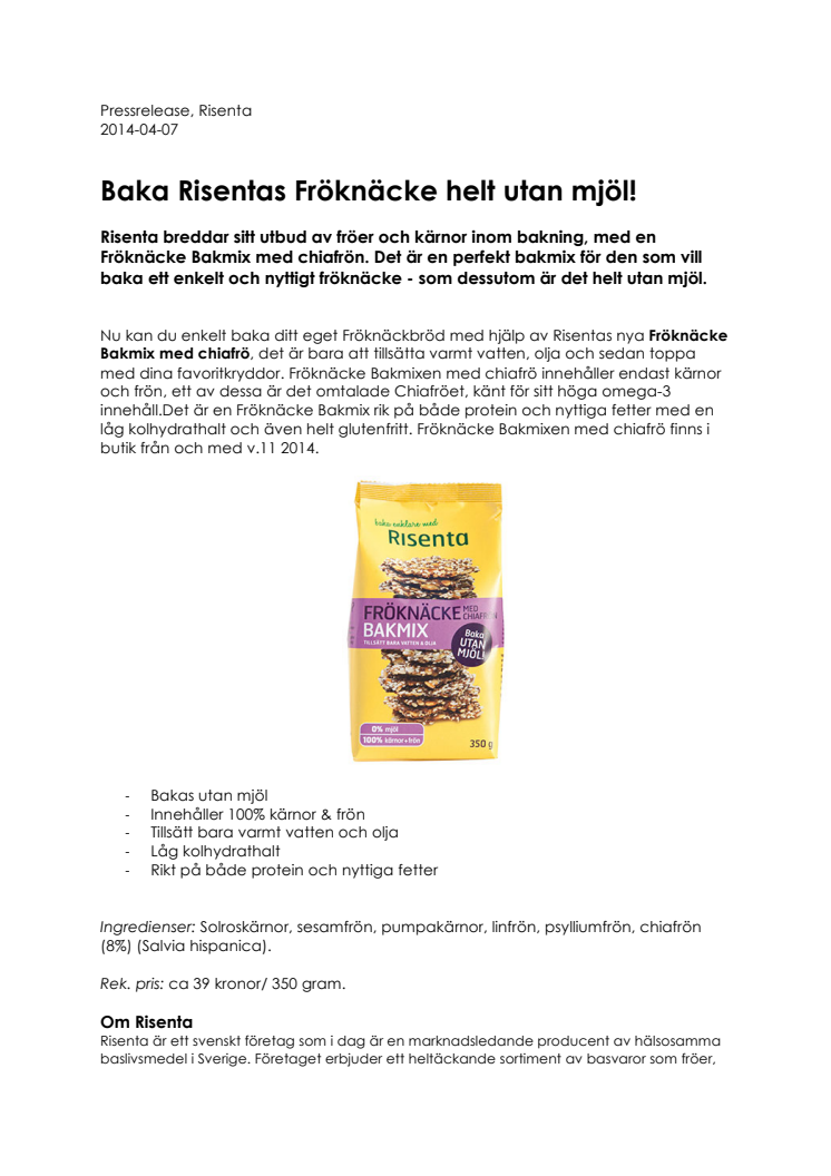 Baka Risentas Fröknäcke helt utan mjöl!