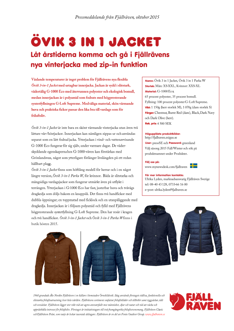 Övik 3 in 1 Jacket - en jacka för alla årstider