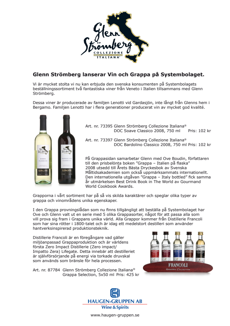 Glenns vin och grappa