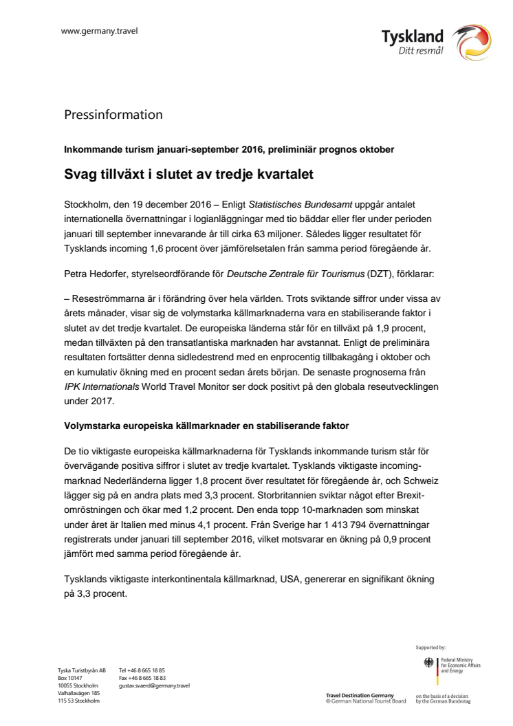 ​Svag tillväxt i slutet av tredje kvartalet