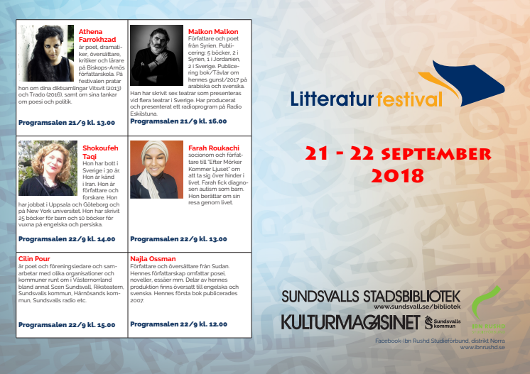 ​Ibn Rushd ordnar flerspråkig litteraturfestival i Sundsvall