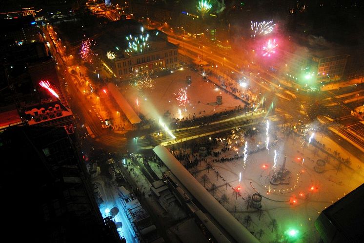 Silvesterfeuerwerk auf dem Leipziger Augustusplatz