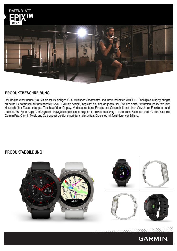 Garmin Datenblatt epix Serie FH CH