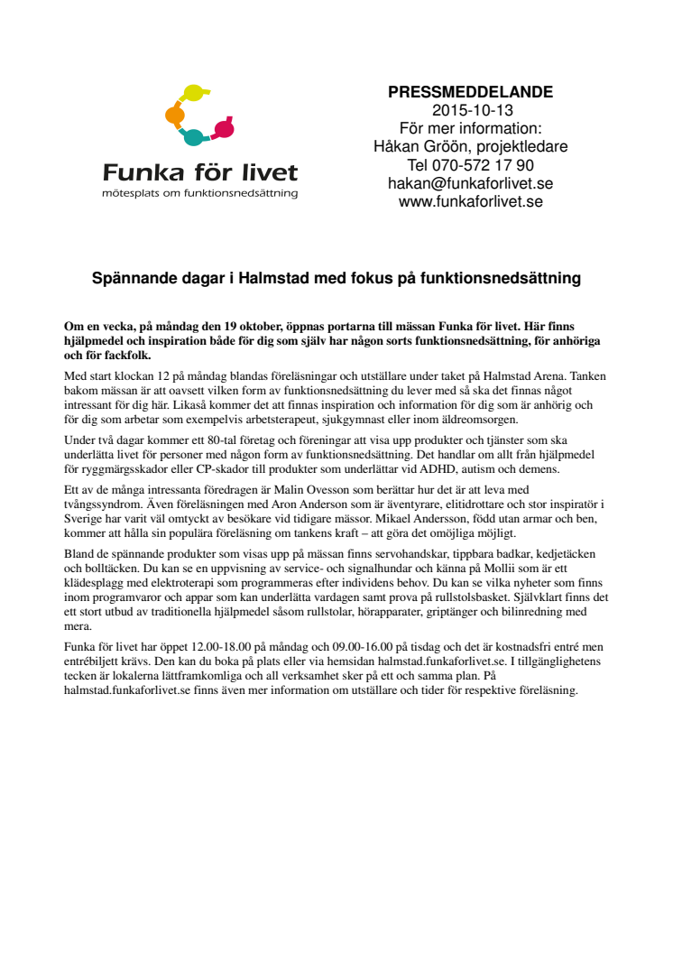 Spännande dagar i Halmstad med fokus på funktionsnedsättning