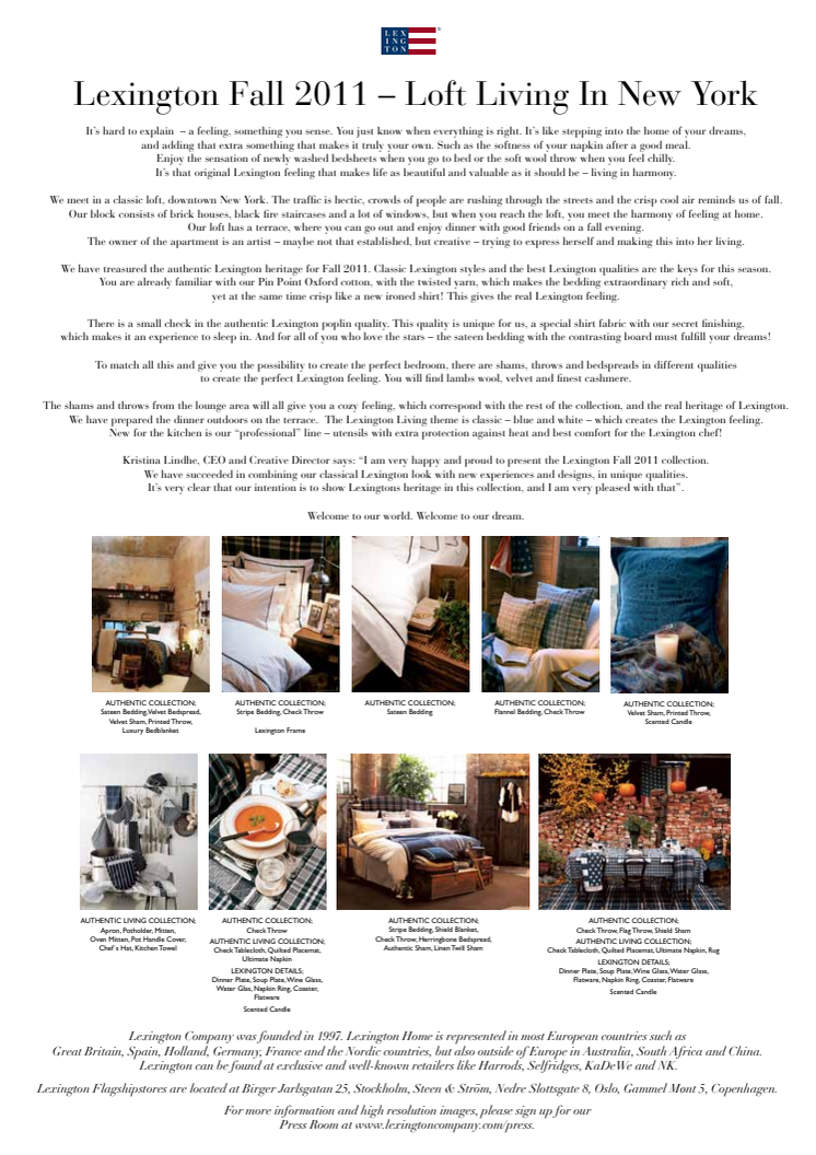 Lexington Home - Fall 2011 Collection