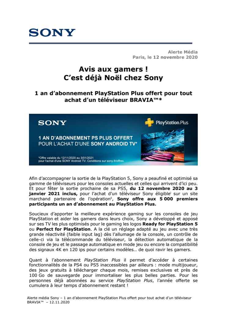 Avis aux gamers ! C’est déjà Noël chez Sony