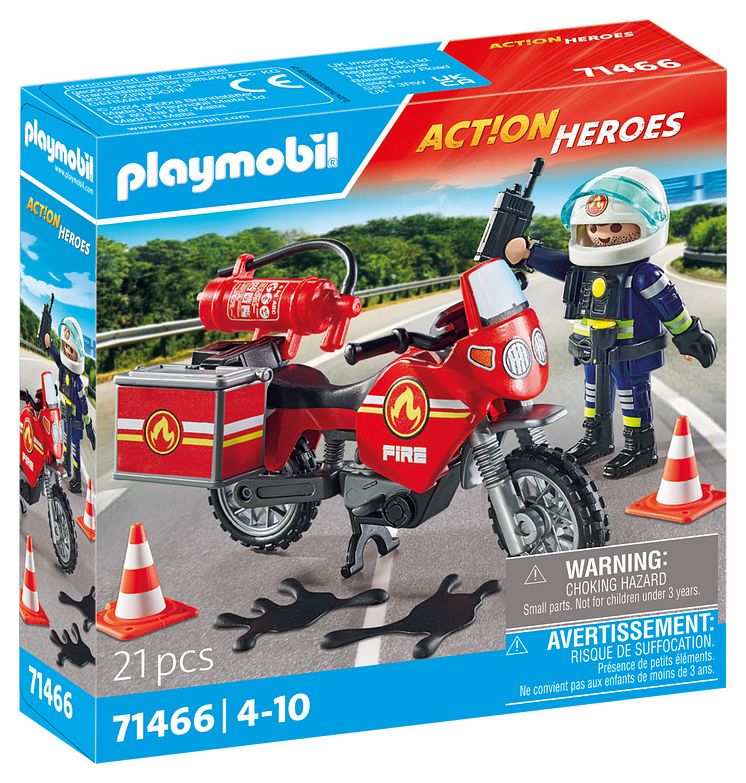 Feuerwehrmotorrad am Unfallort (71466) von PLAYMOBIL