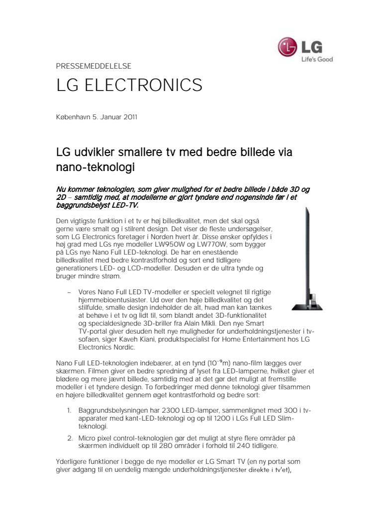 LG udvikler smallere tv med bedre billede via nano-teknologi