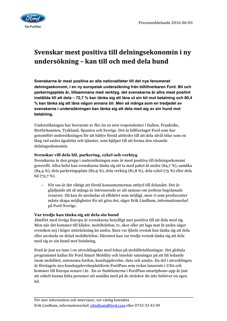 Svenskar mest positiva till delningsekonomin i ny undersökning – kan till och med dela hund