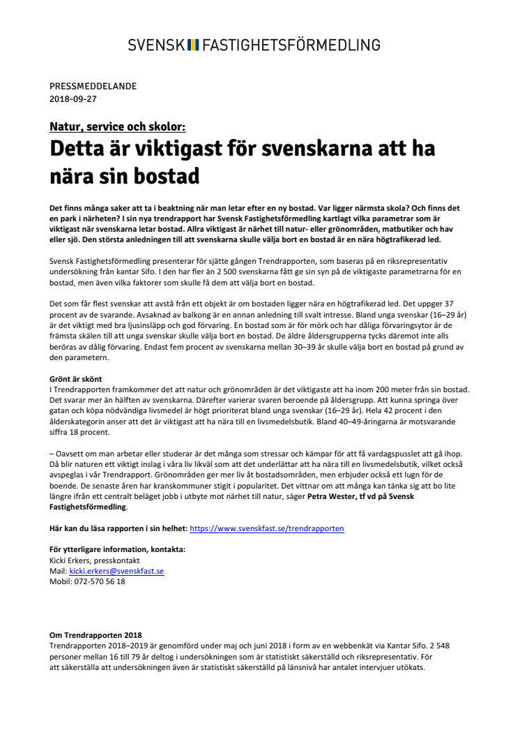Natur, service och skolor: Detta är viktigast för svenskarna att ha nära sin bostad
