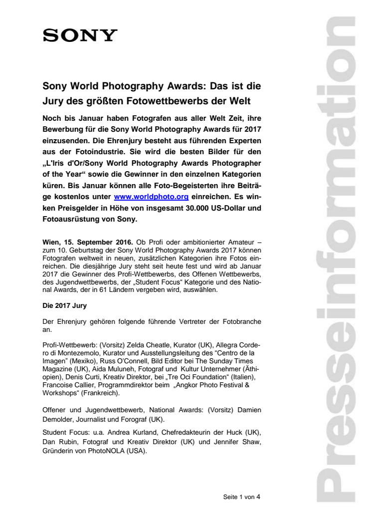 Sony World Photography Awards: Das ist die Jury des größten Fotowettbewerbs der Welt