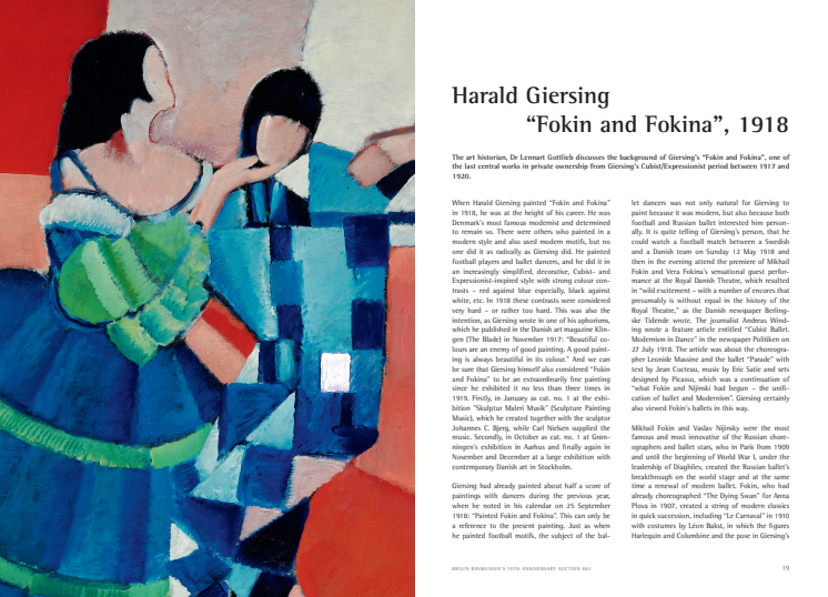 Article about Harald Giersing's Danish modernistic masterpiece: "Fokin and Fokina" (1918) 