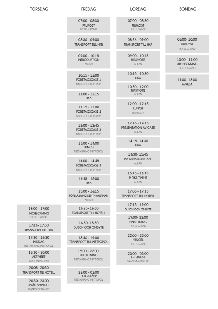 Schema Riksmöteskonferensen 2017