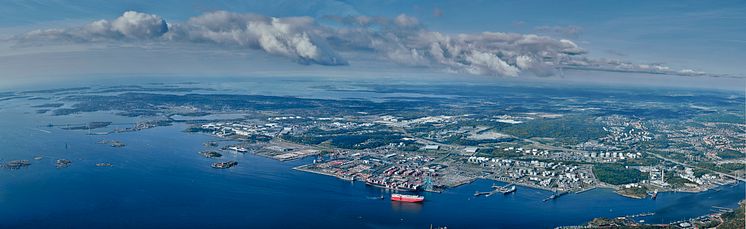 The Port of Gothenburg from above.