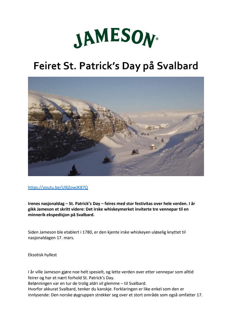 Feiret St. Patrick’s Day på Svalbard