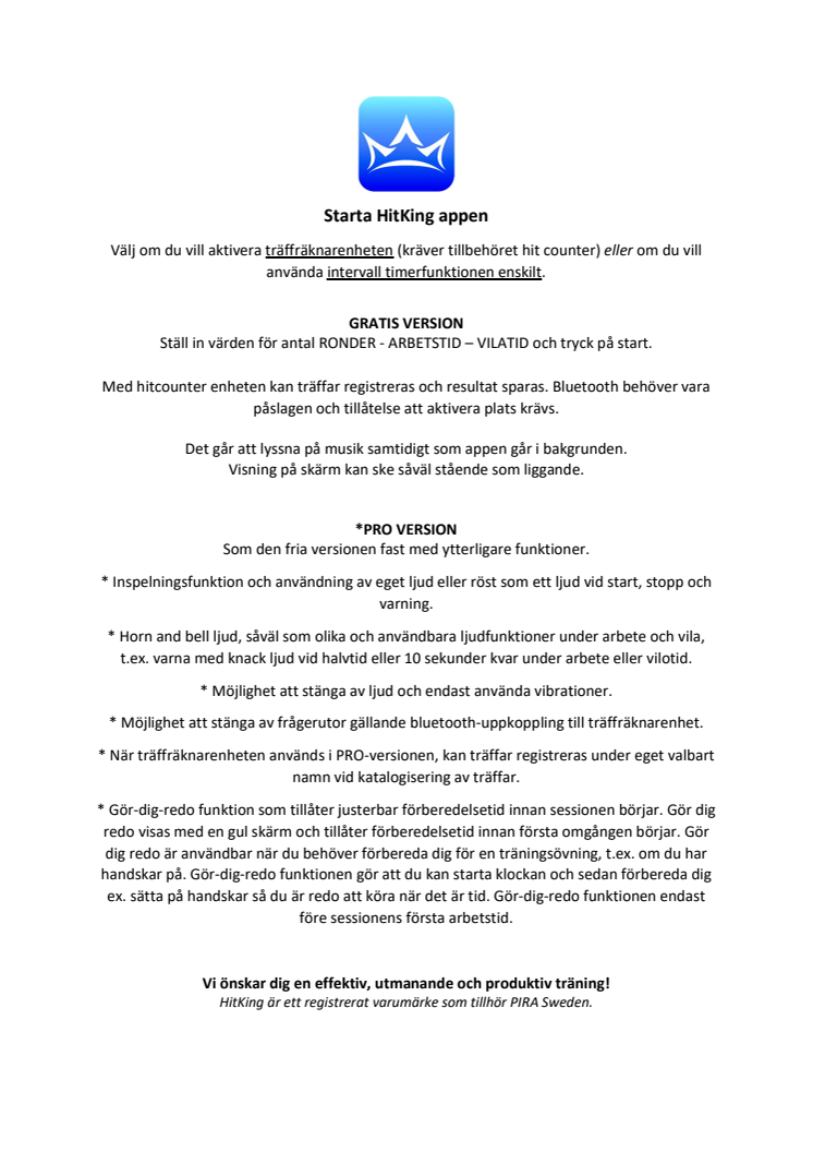 Hitking app manual text svenska