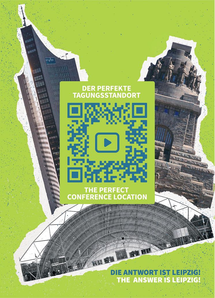 Postkarte mit QR-Code - Die Antwort ist Leipzig - © Pitch This.!