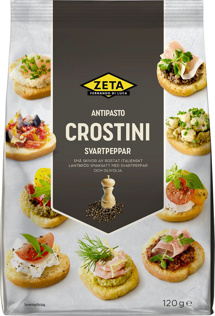 Zeta Crostini Svartpeppar 120g