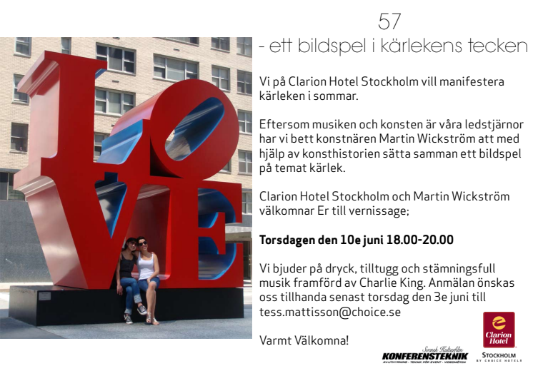 Vernissage "57 - ett bildspel i kärlekens tecken"