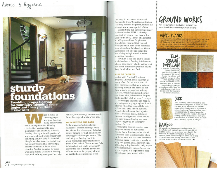 Evorich Flooring Featured In Pets Magazine Apr/May 2013 Issue