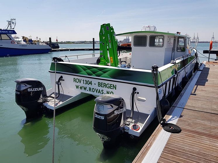 Image - Fischer Panda UK - The 13m ROV1304 ROV inspection and survey boat designed by Fareham-based BW SeaCat for Norwegian company Rov AS, pictured at Seawork International 2018