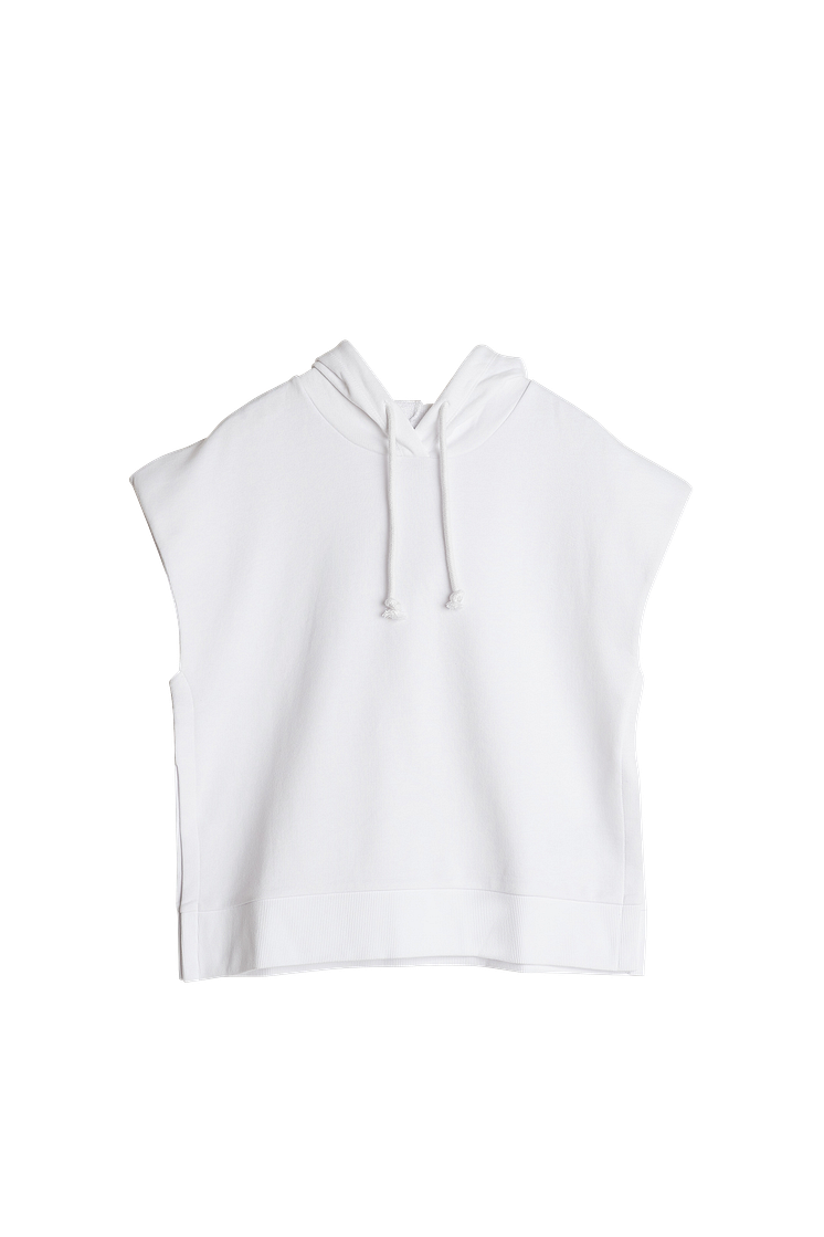 olga sleeveless hoodie - white