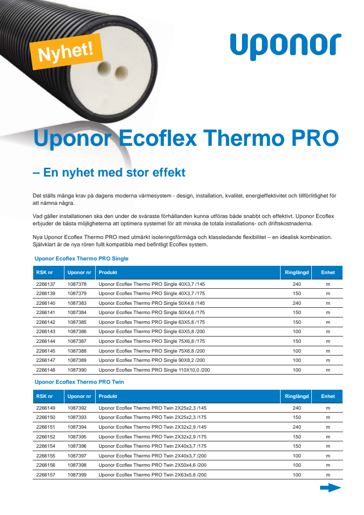 Uponor Ecoflex Thermo PRO